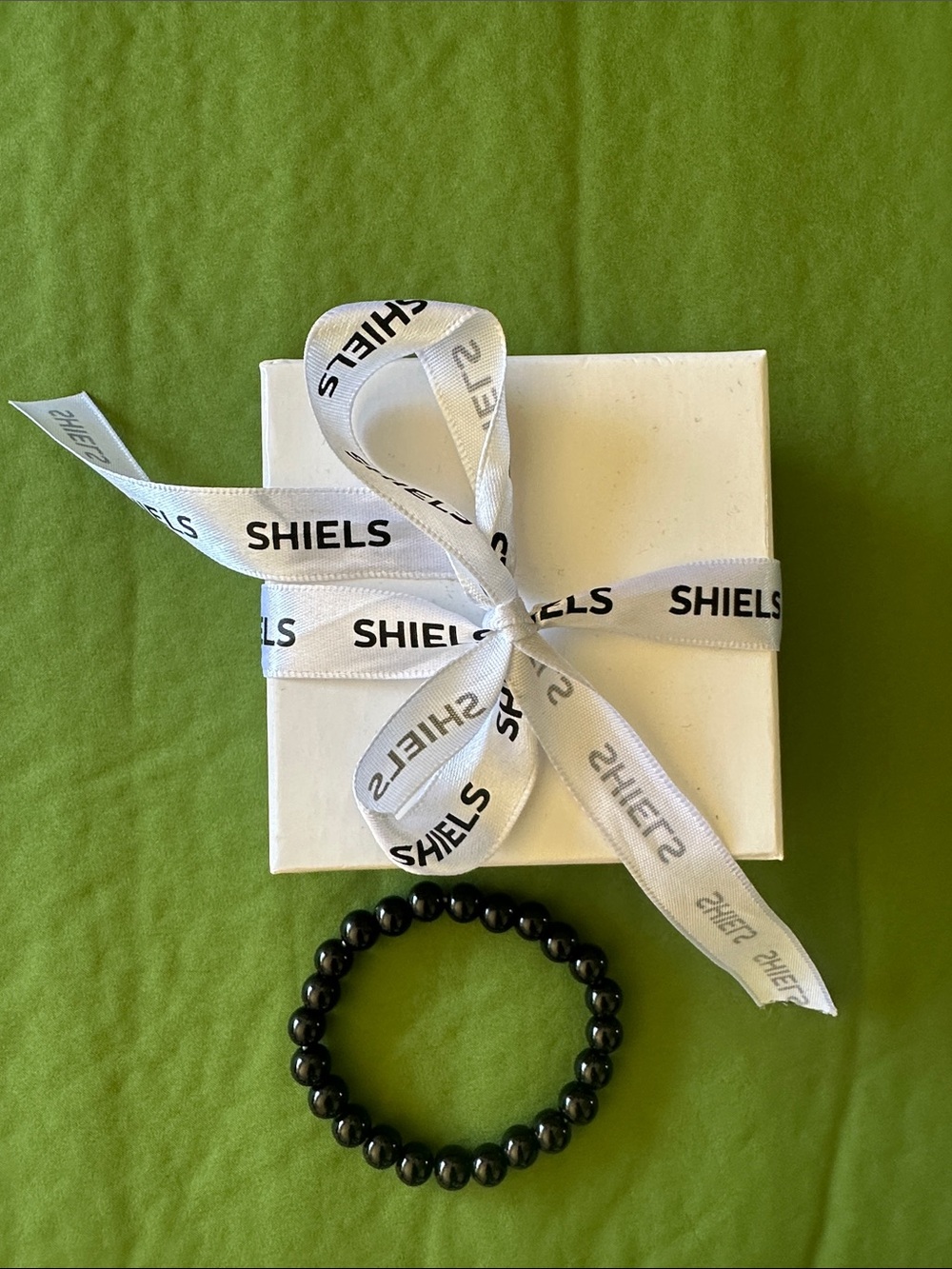 SHEIN Black Beaded Elastic Bracelet